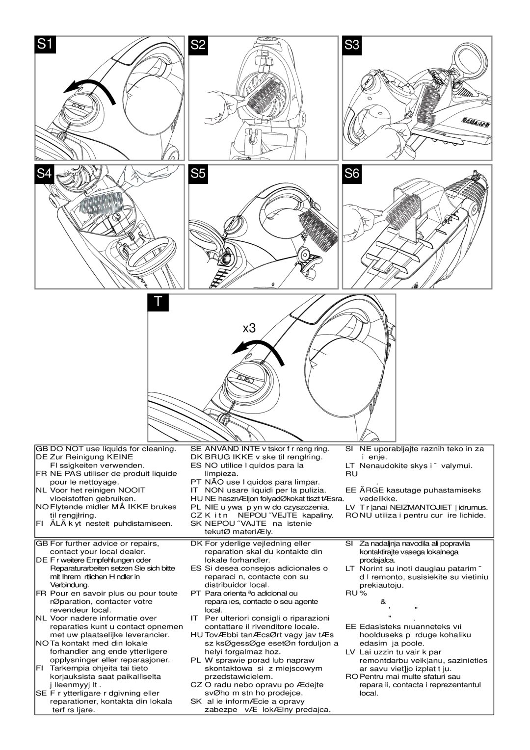 Flymo 2500, 2200 manual SK Nepoužívajte na čistenie 