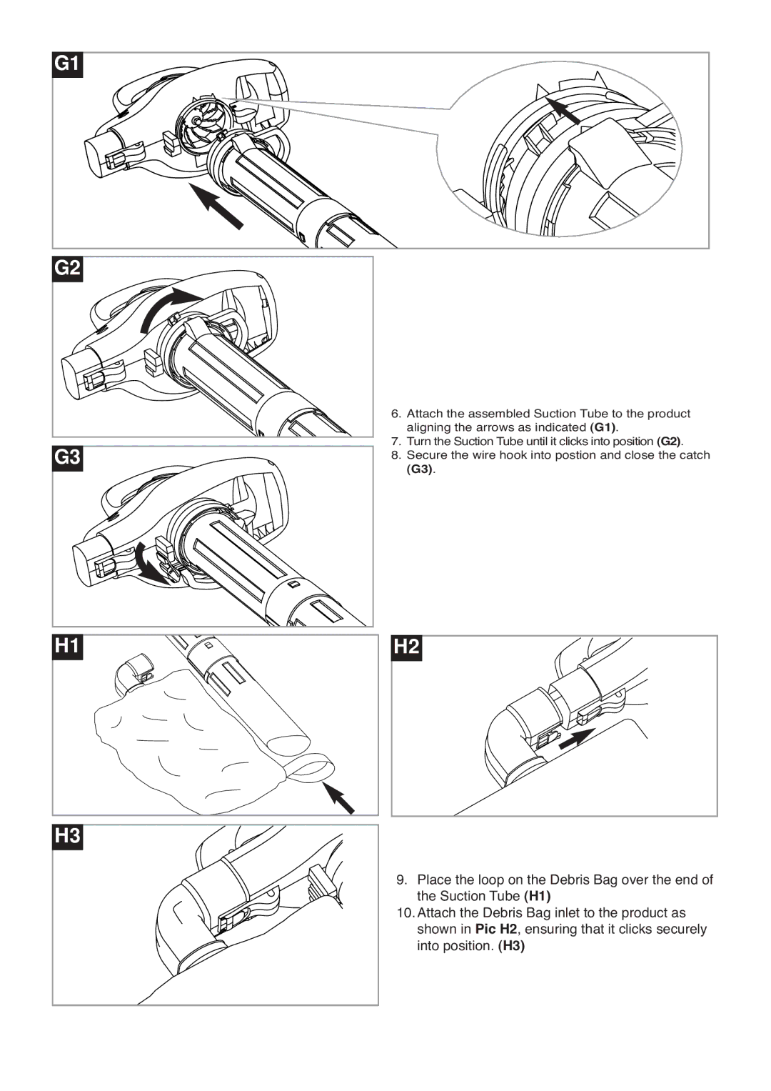 Flymo 2700XV manual Attach the assembled Suction Tube to the product 