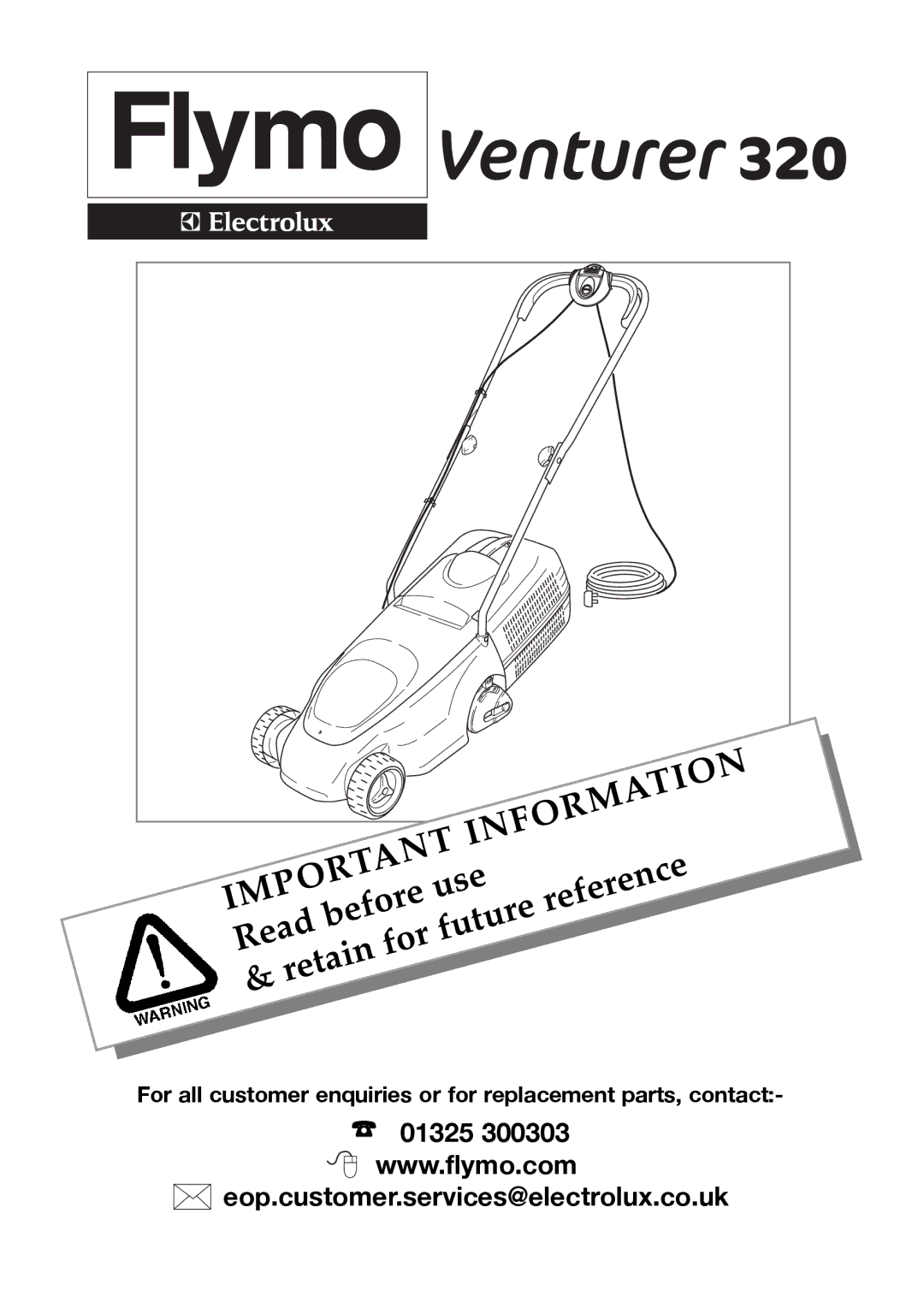 Flymo 320 manual Information 