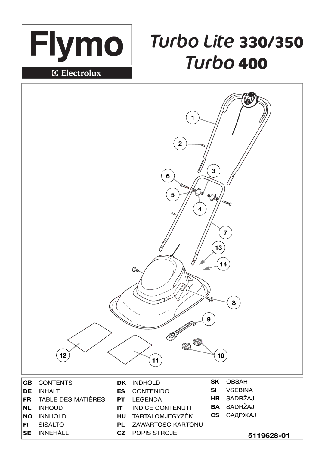 Flymo 350, 330 manual 5119628-01 