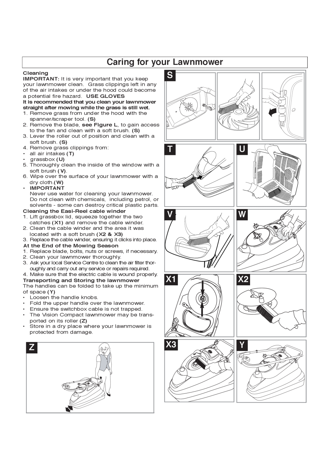 Flymo 380 manual Caring for your Lawnmower 