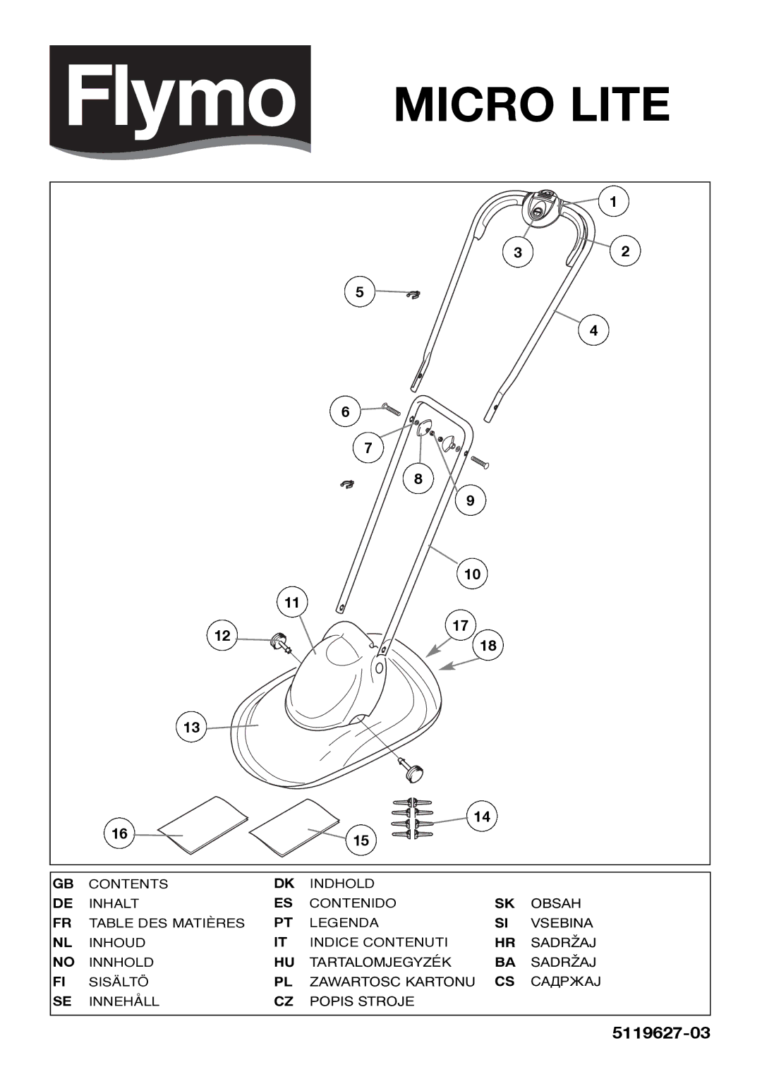 Flymo 5119627-03 manual Micro Lite 