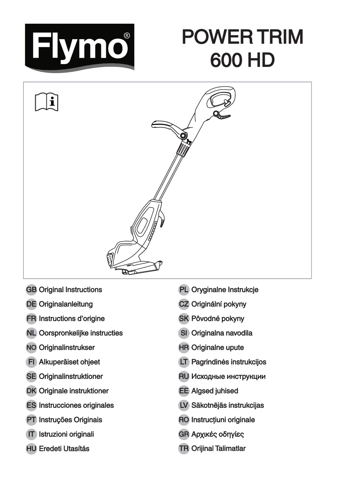 Flymo 600 HD manual Power Trim, RU Исходные инструкции 