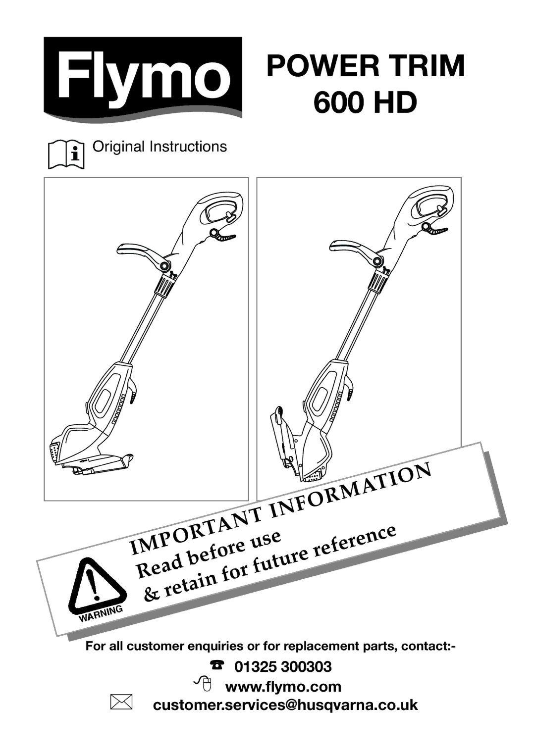 Flymo 600 HD manual Power Trim 