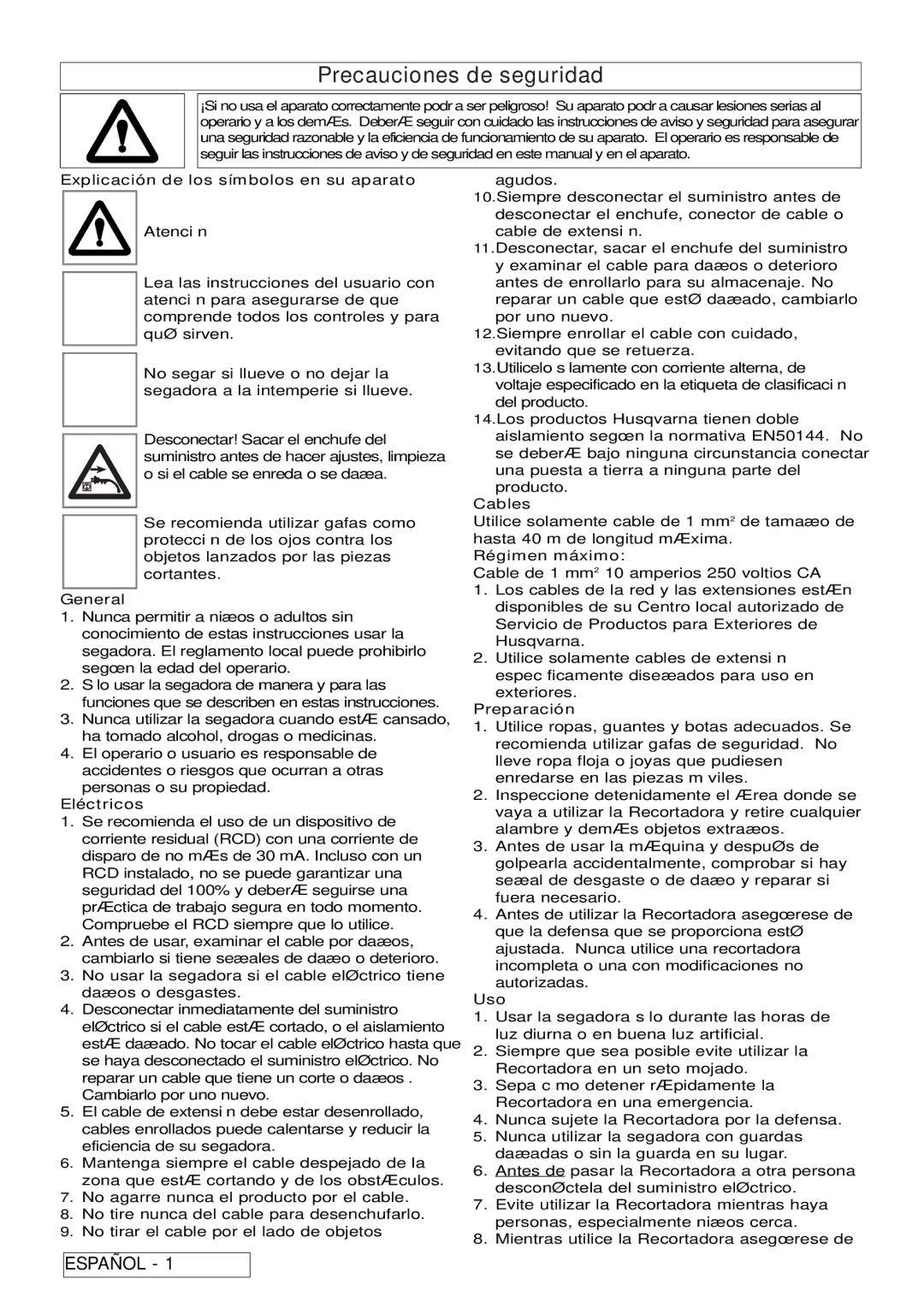 Flymo 6500XT, 7000XT, 5500, 6000XT manual Precauciones de seguridad 