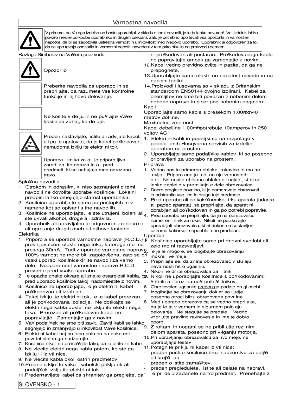 Flymo 7000XT, 5500, 6500XT, 6000XT manual Slovensko 