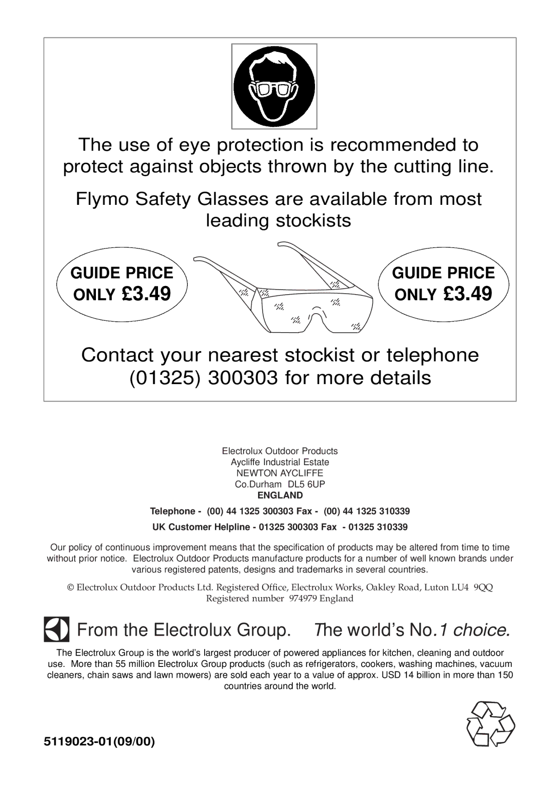 Flymo Auto instruction manual From the Electrolux Group. The world’s No.1 choice 