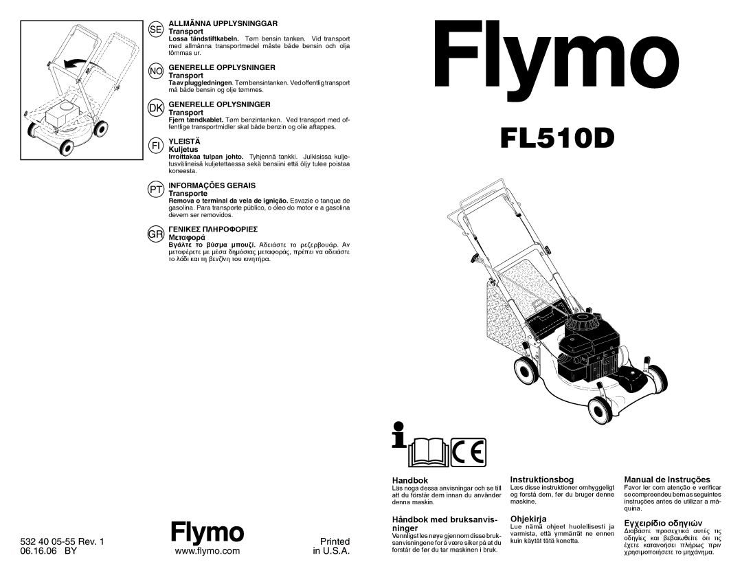 Flymo FL510D manual Allmänna Upplysninggar, Generelle Opplysninger, Generelle Oplysninger, Yleistä 