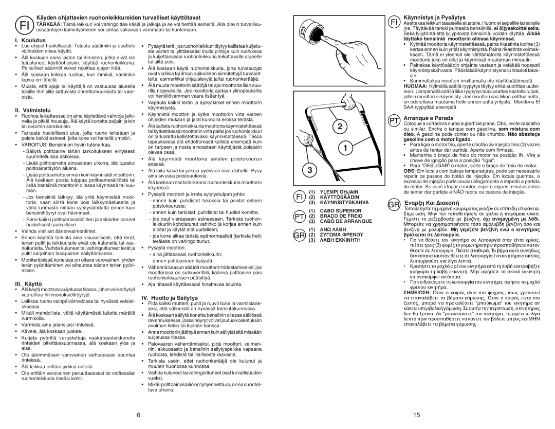 Flymo FL510D manual Έναρξη Και Διακοπή 