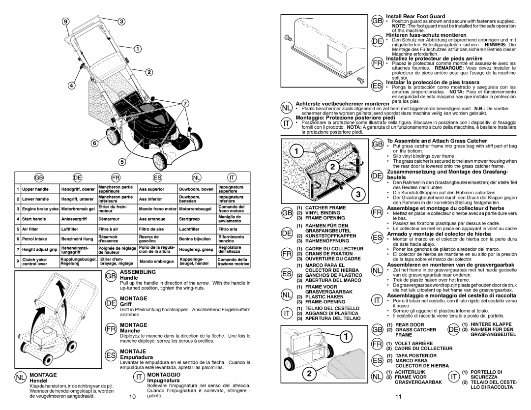 Flymo FL510DE instruction manual Assembling, Montaje, Montaggio 