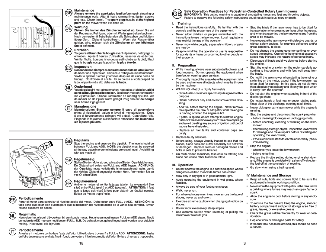 Flymo FL521D instruction manual Maintenance 