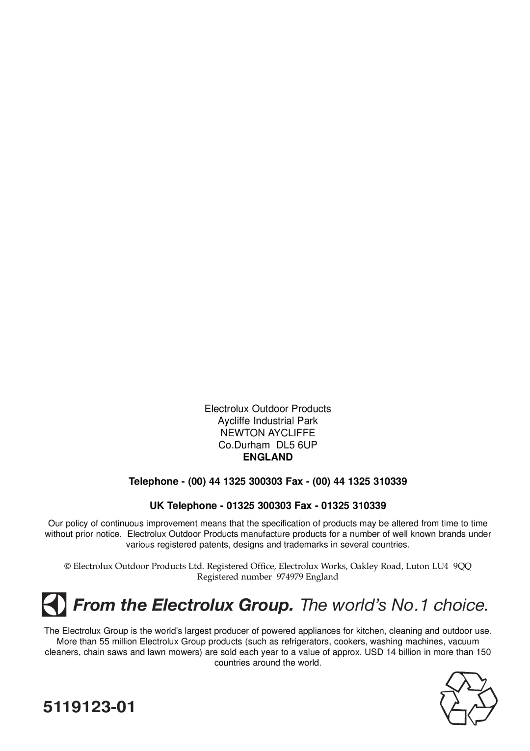 Flymo GT500 instruction manual From the Electrolux Group. The world’s No.1 choice 