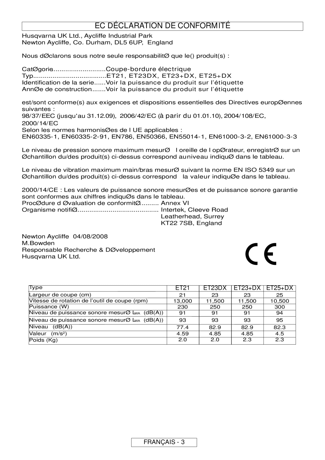 Flymo MT25, MT21 manual ET23DX, ET23+DX ET25+DX 