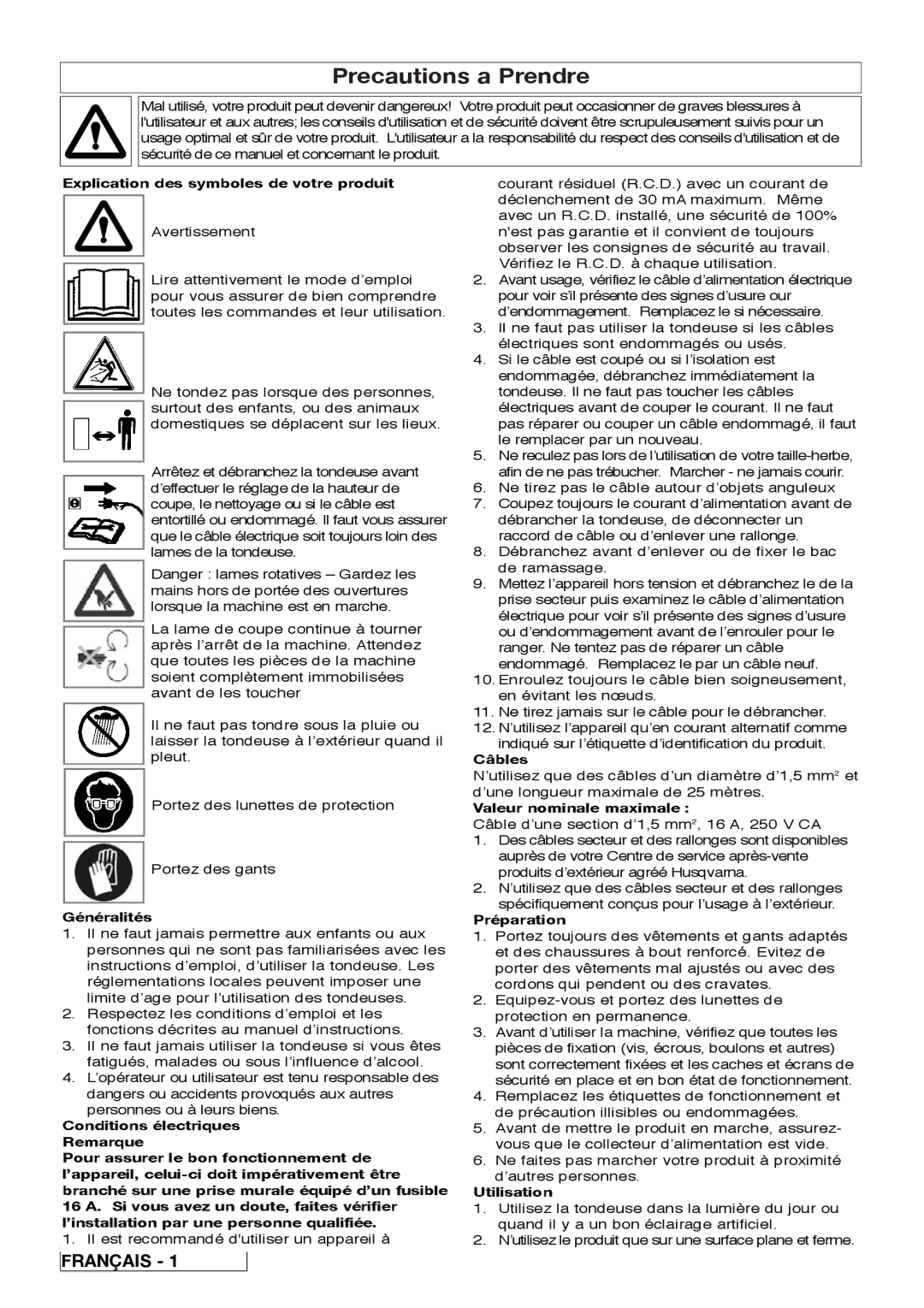 Flymo Pac a Shredder manual Precautions a Prendre 