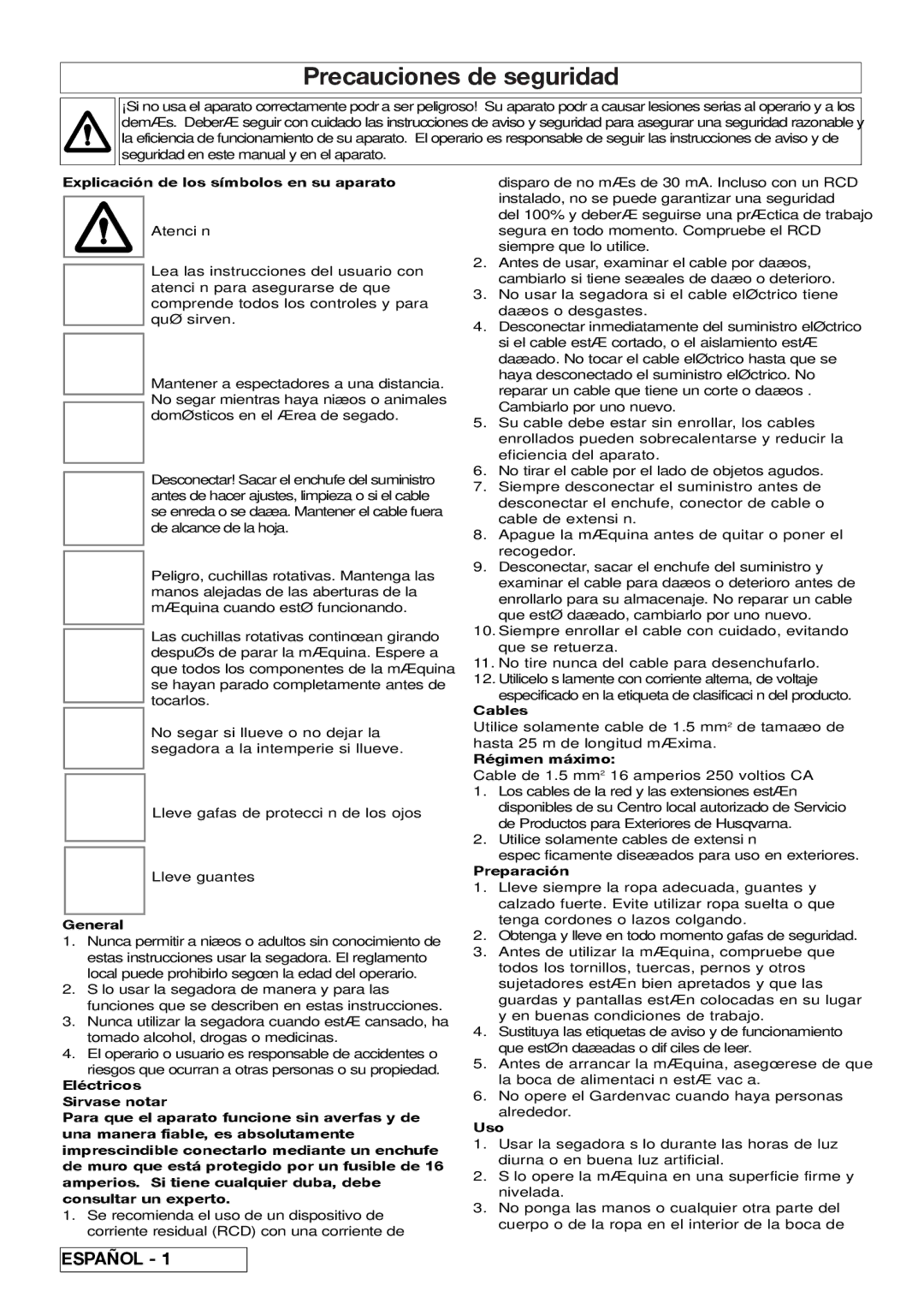 Flymo Pac a Shredder Precauciones de seguridad, Explicación de los símbolos en su aparato, Régimen máximo, Preparación 