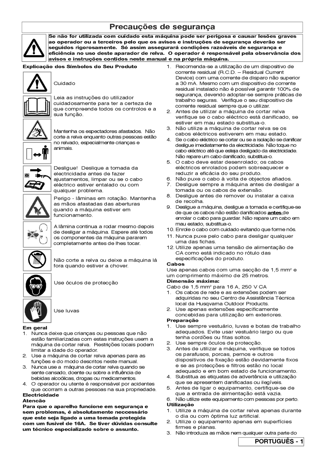 Flymo Pac a Shredder manual Precauções de segurança 