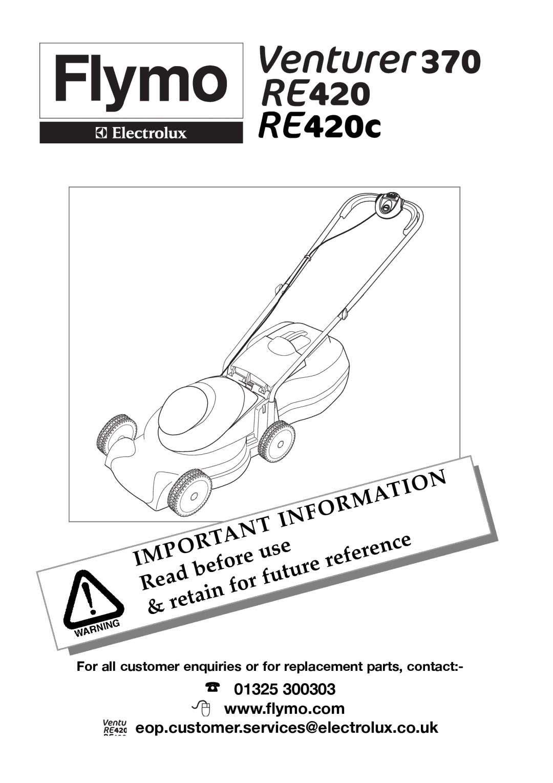 Flymo RE420c manual Information 