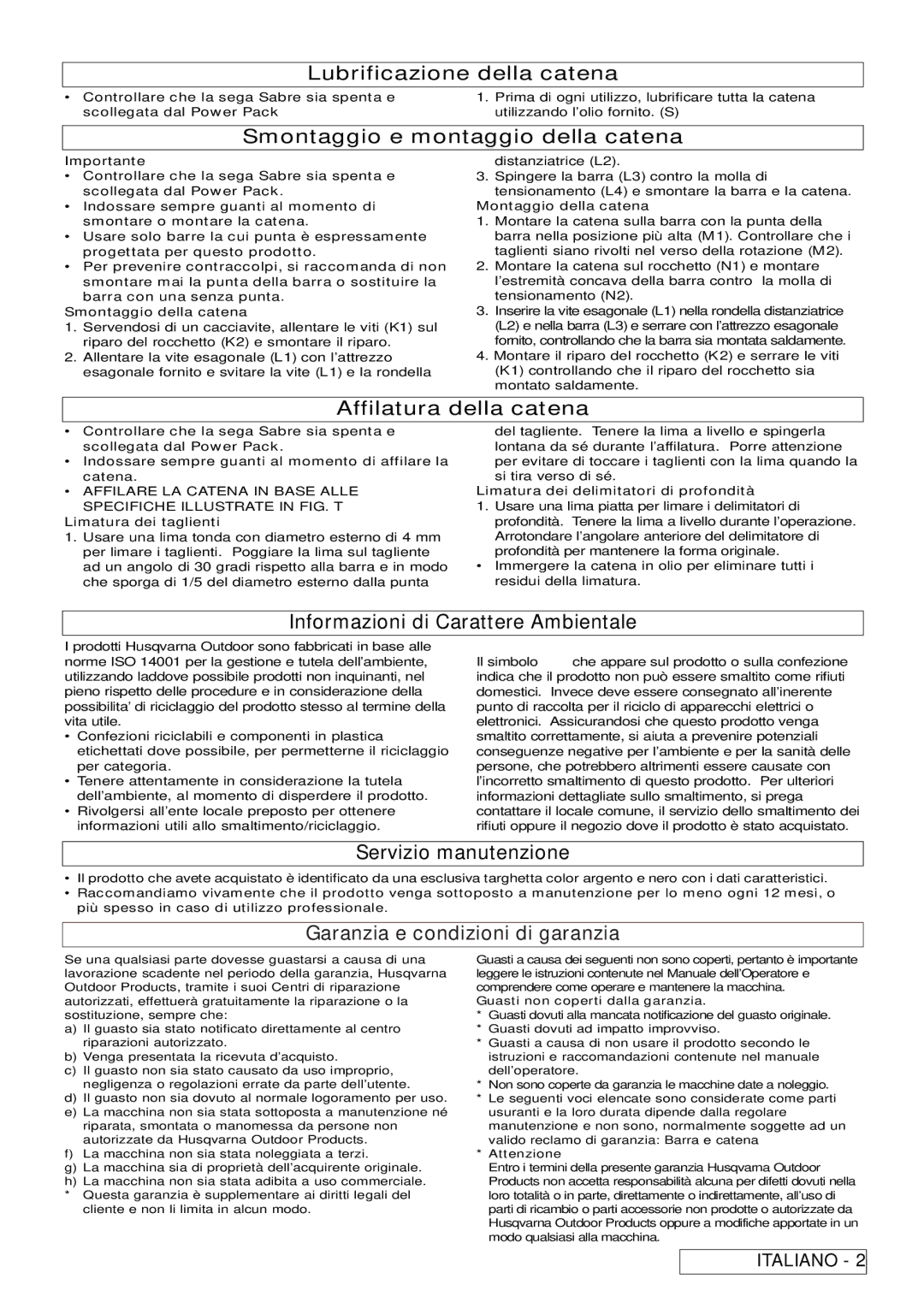 Flymo Sabre Saw instruction manual Garanzia e condizioni di garanzia 