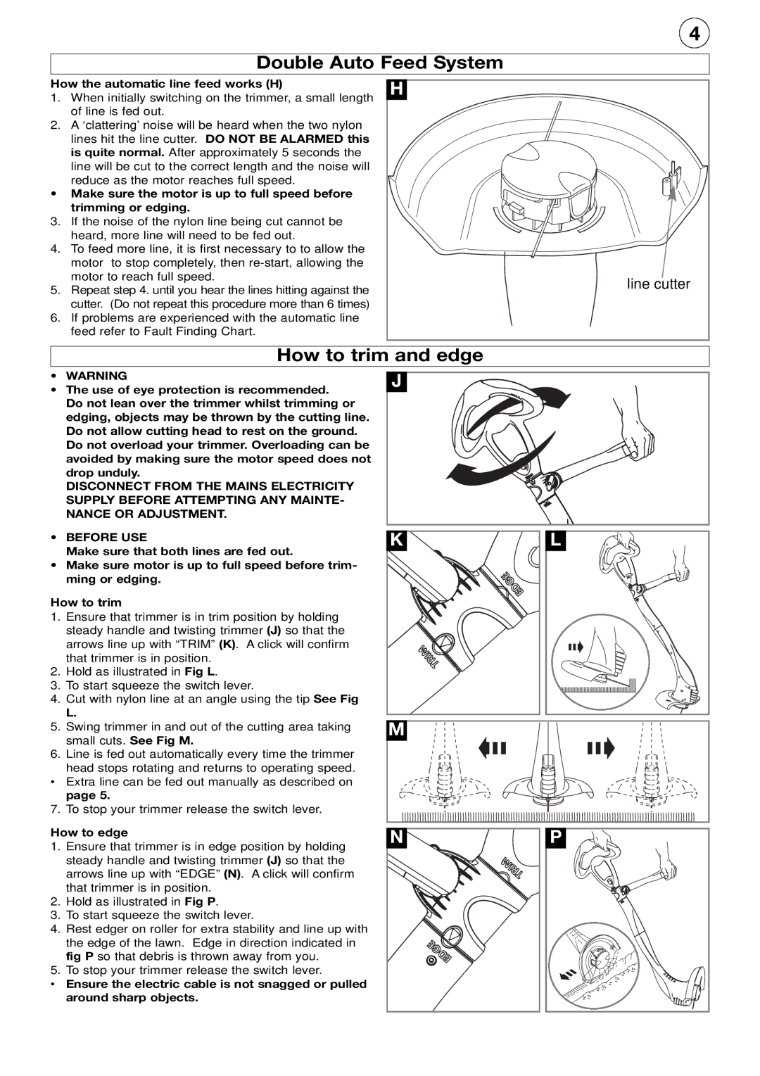 Flymo Twist n Edge Trimmer manual Double Auto Feed System, How to trim and edge, Line cutter 