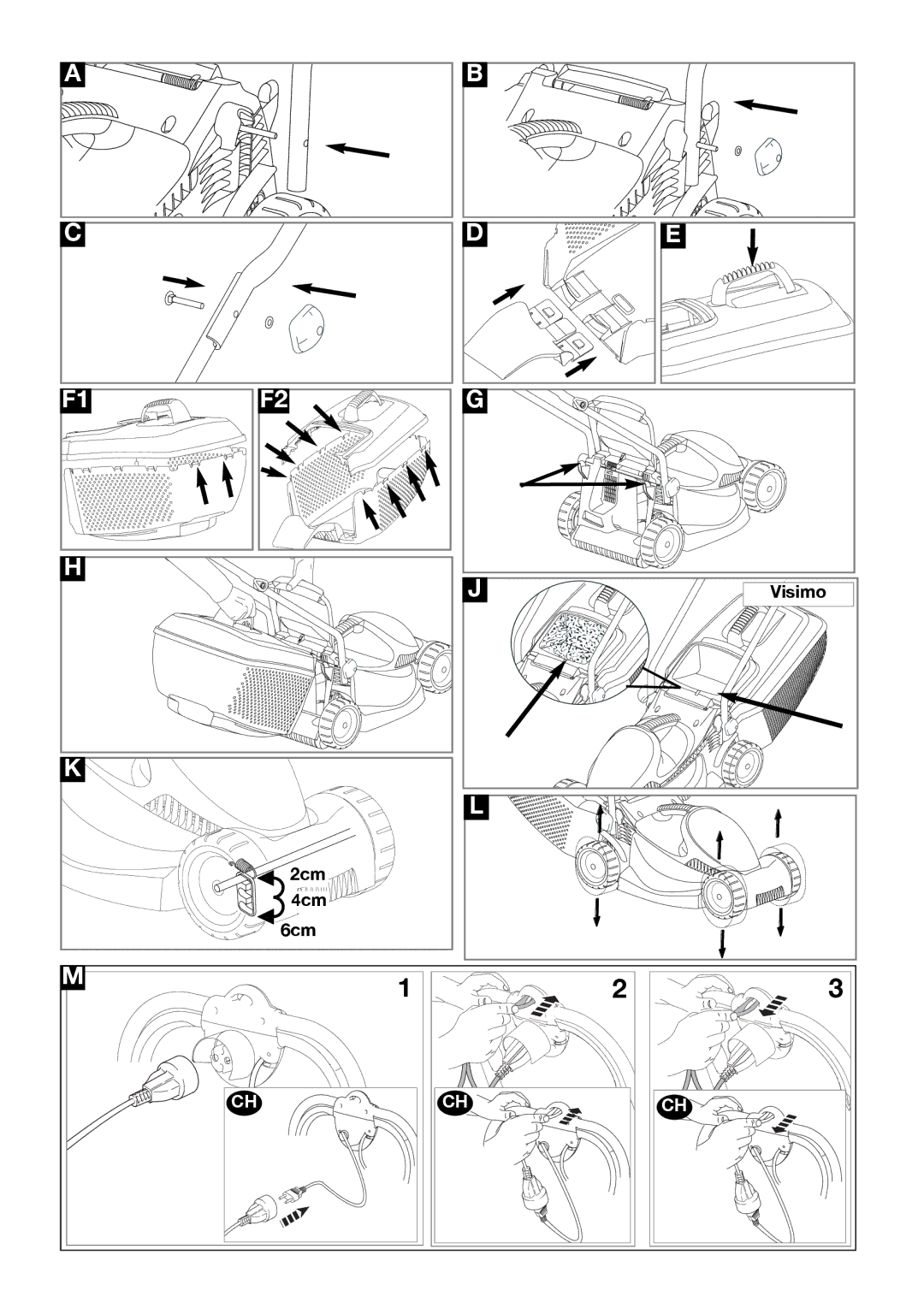 Flymo VM032 manual Visimo 