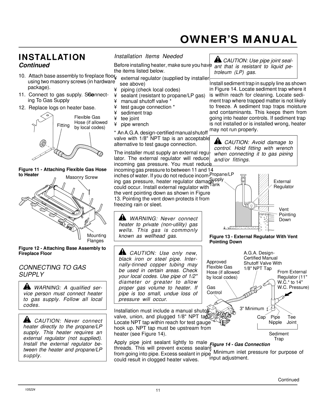 FMI FVFM27PR installation manual Connecting to GAS Supply, Known as wellhead gas 