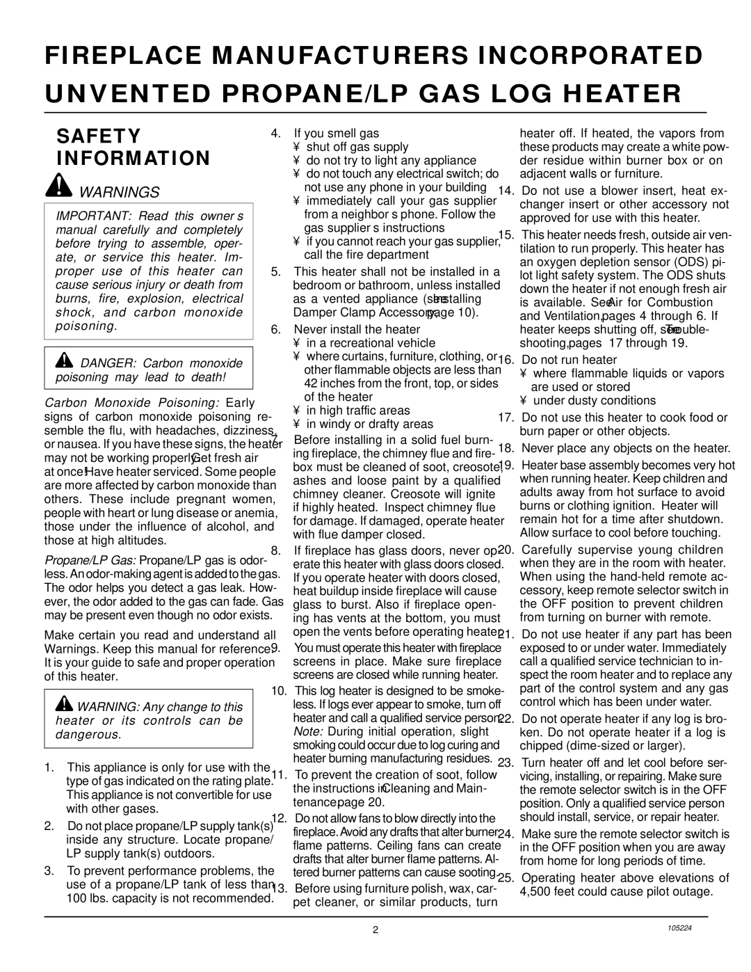 FMI FVFM27PR installation manual Safety Information 