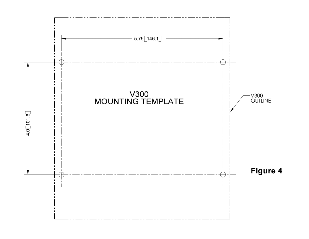 FMI V300 specifications Mounting Template 