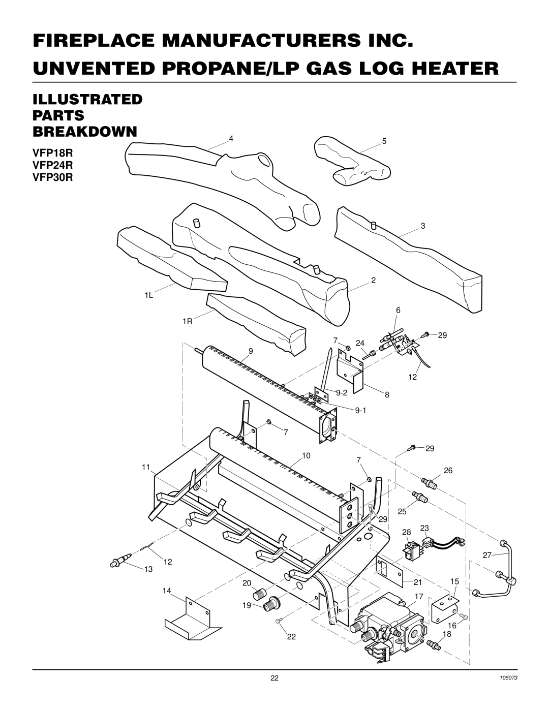 FMI installation manual Illustrated Parts Breakdown, VFP18R VFP24R VFP30R 