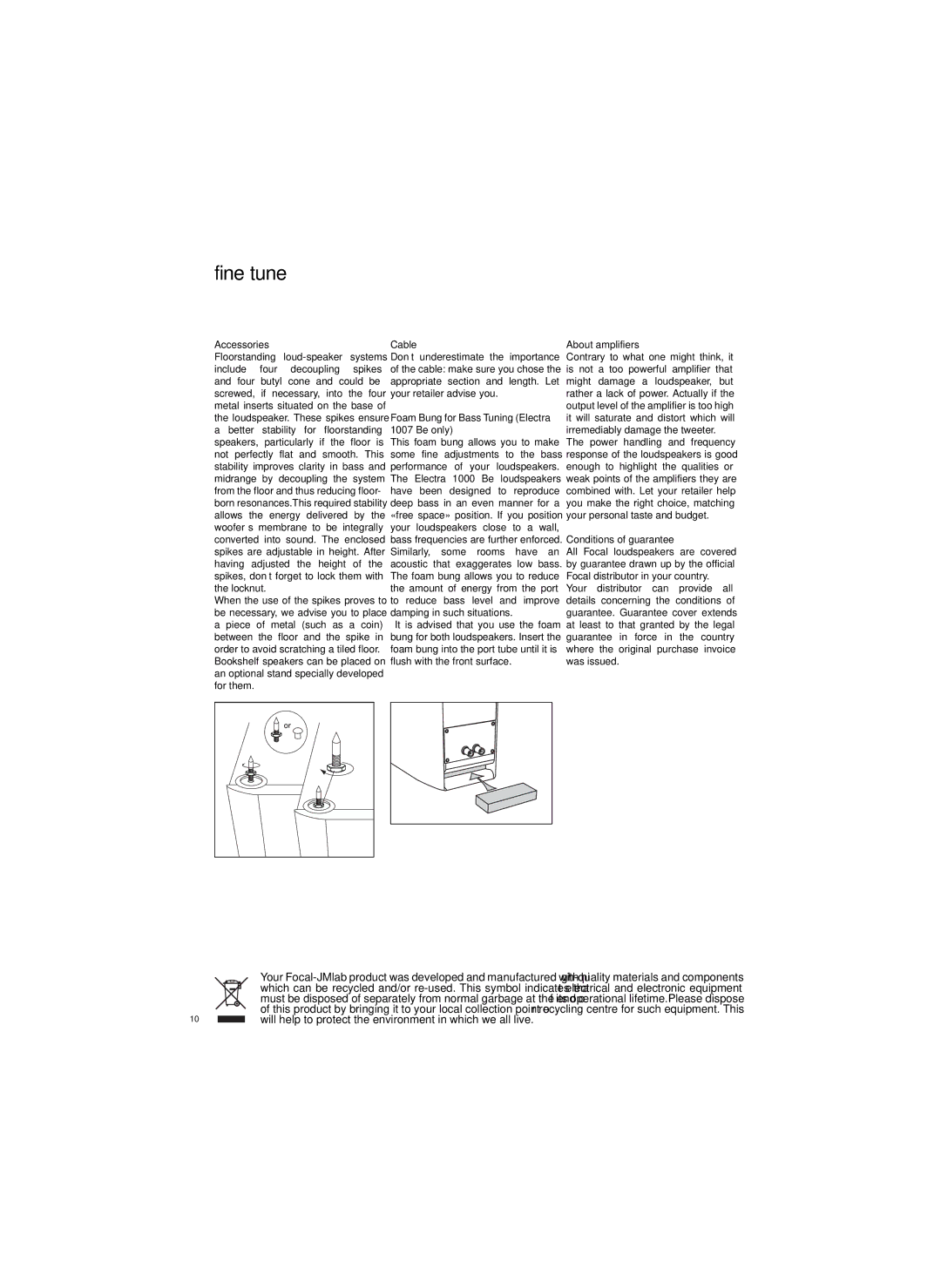 Focal 1000 Be specifications Fine tune 