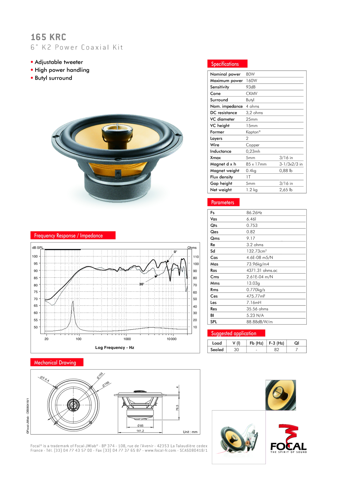 Focal 165 KRC manual P o w e r C o a x i a l K i t 