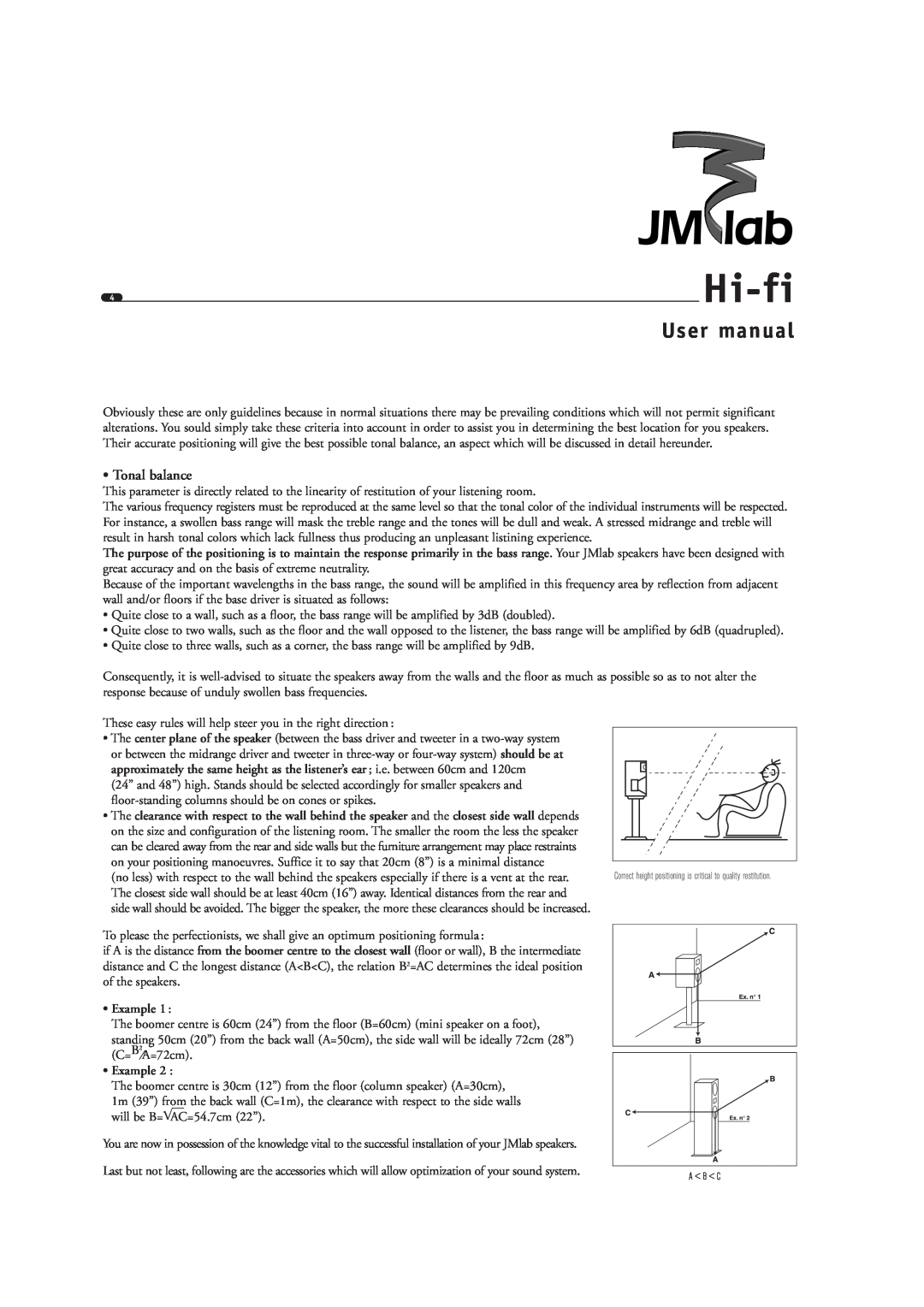 Focal Hi-fi Tonal balance, Example, User manual 