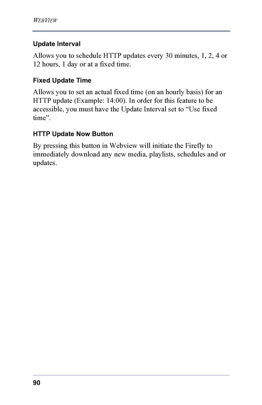 FOCUS Enhancements 3.2 user manual Http Update Now Button 