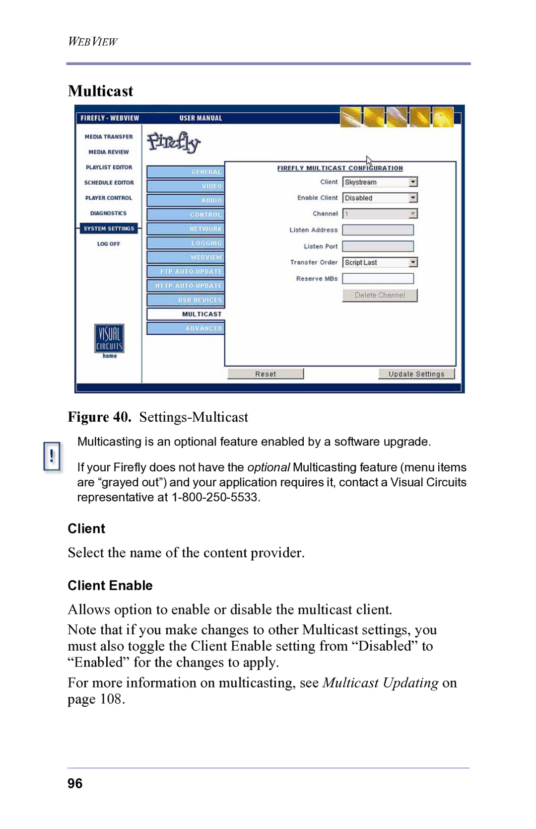 FOCUS Enhancements 3.2 user manual Settings-Multicast 