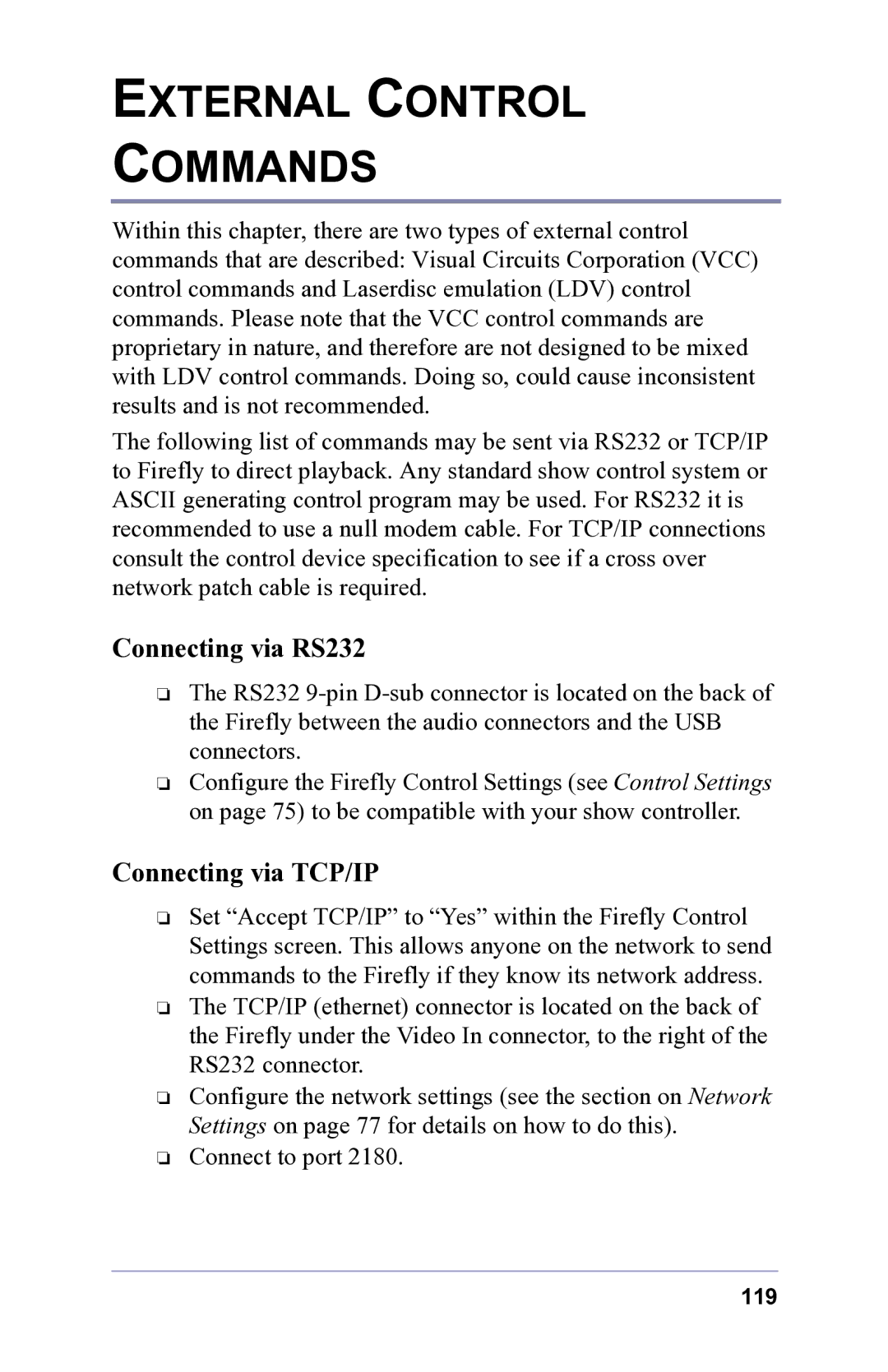 FOCUS Enhancements 3.2 user manual Connecting via RS232, Connecting via TCP/IP 