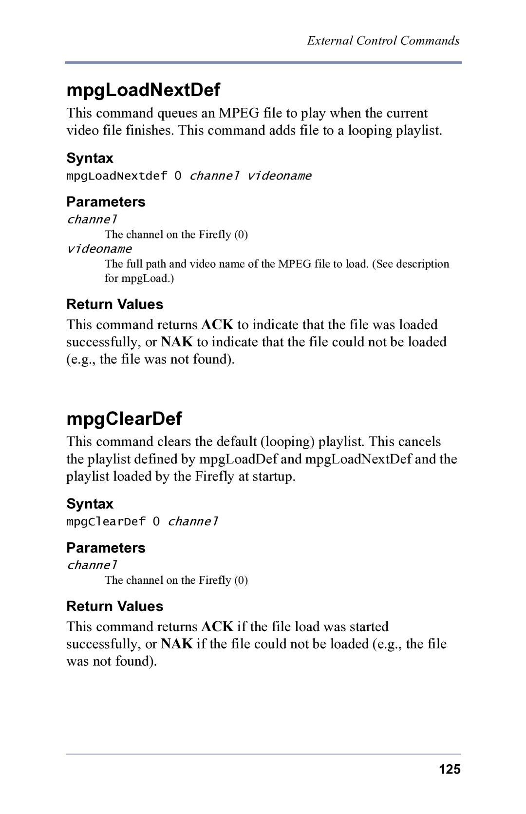 FOCUS Enhancements 3.2 user manual MpgLoadNextDef, MpgClearDef 