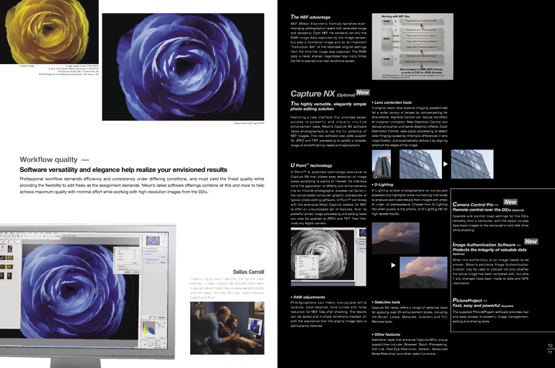 FOCUS Enhancements D2Xs specifications Workﬂow quality, Dallas Carroll 