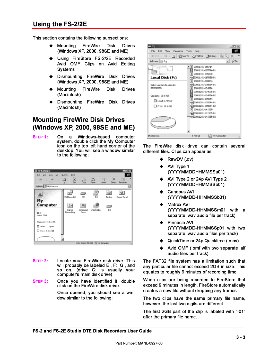 FOCUS Enhancements manual Using the FS-2/2E, This section contains the following subsections 