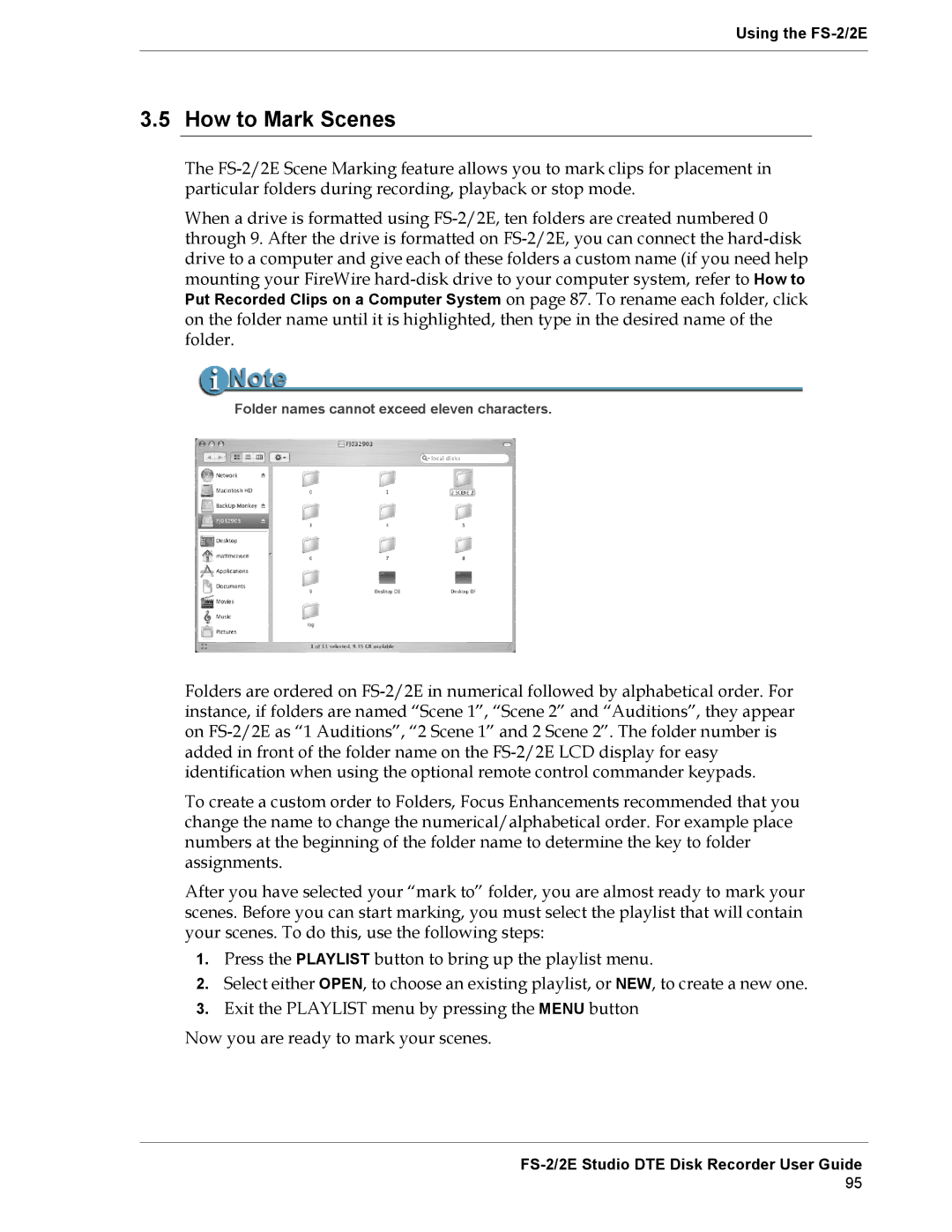 FOCUS Enhancements FS-2E manual How to Mark Scenes 