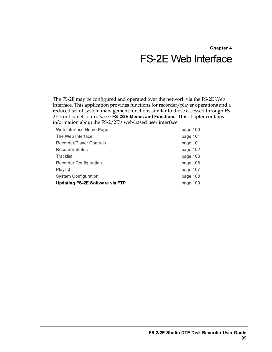 FOCUS Enhancements manual FS-2E Web Interface 