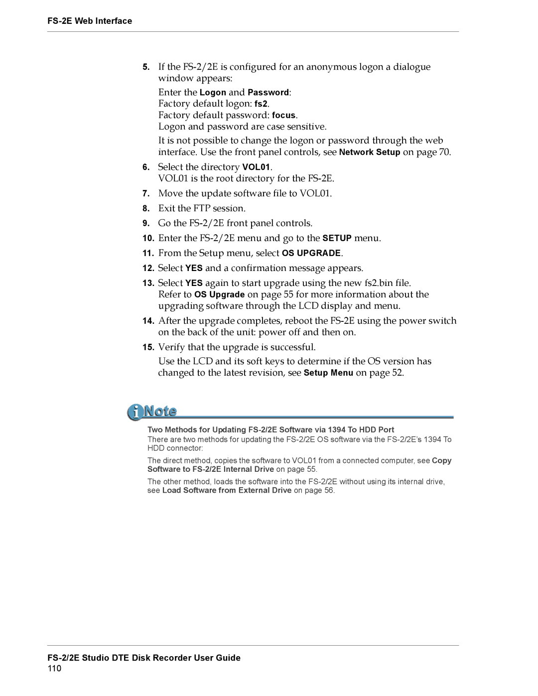 FOCUS Enhancements manual FS-2E Web Interface 