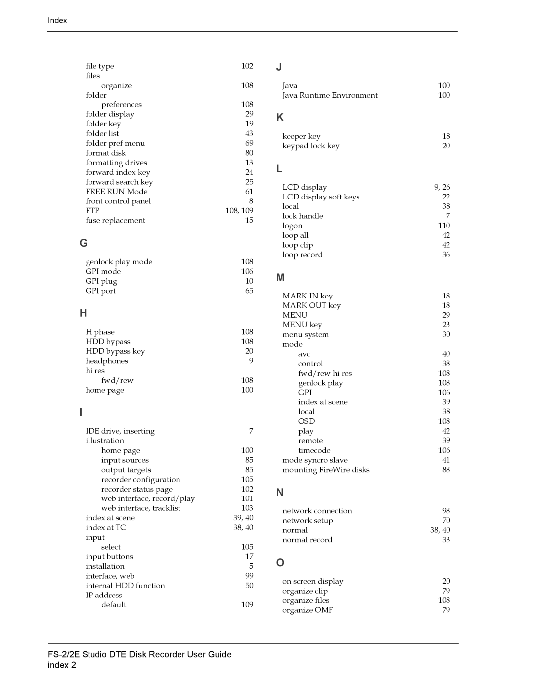 FOCUS Enhancements FS-2E manual 102 J 