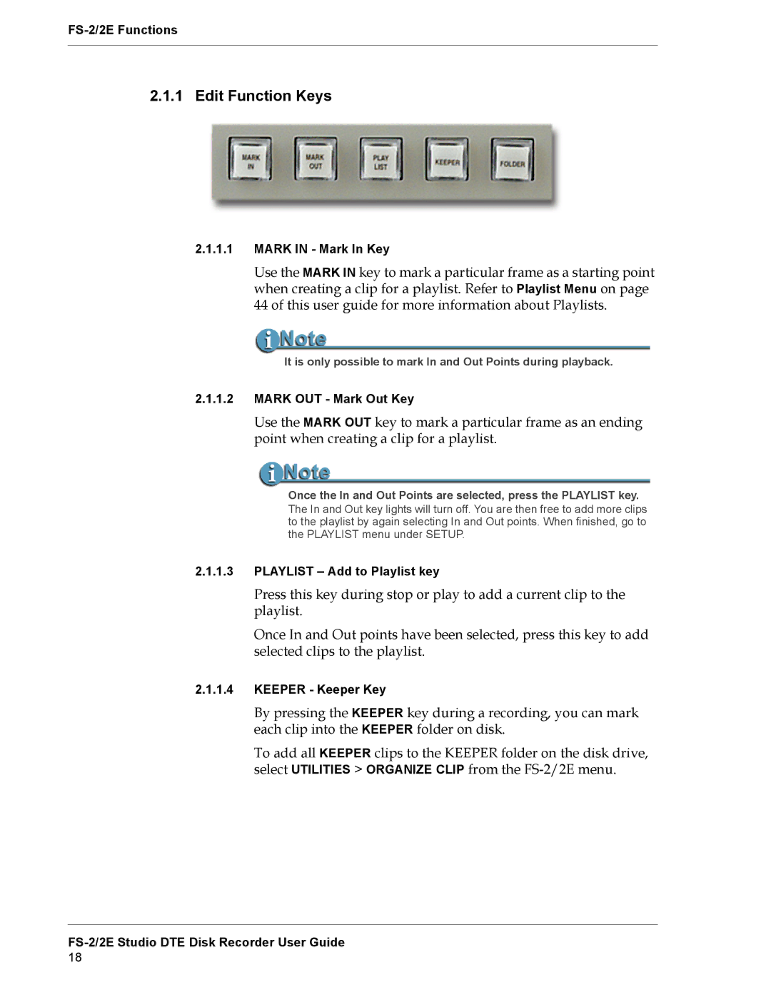 FOCUS Enhancements FS-2E manual Edit Function Keys 