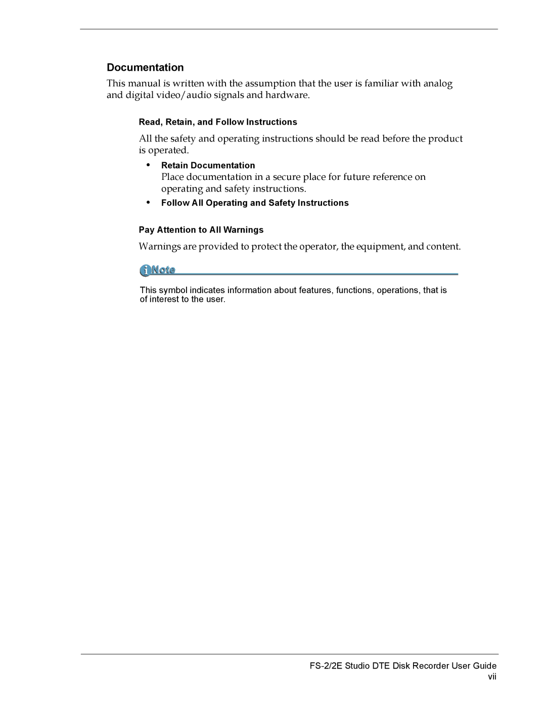 FOCUS Enhancements FS-2E manual Documentation 