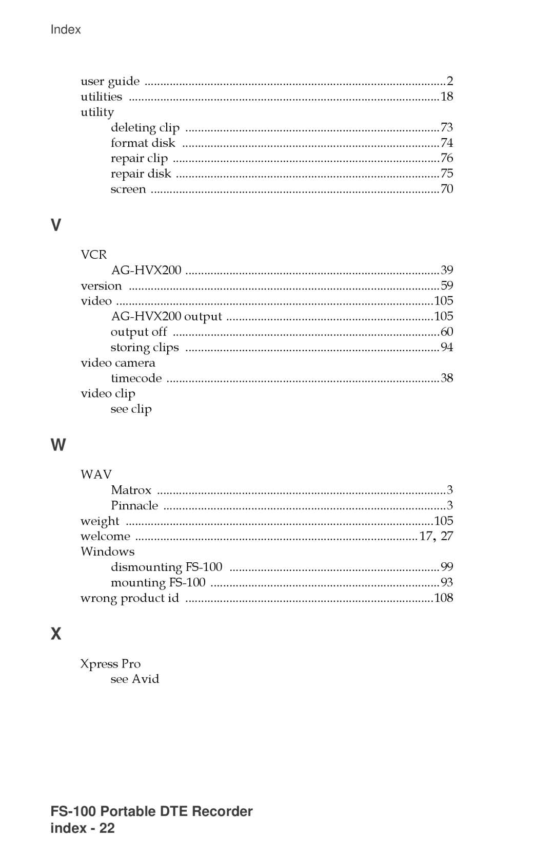 FOCUS Enhancements MANL-1023-08 manual Vcr, Wav 