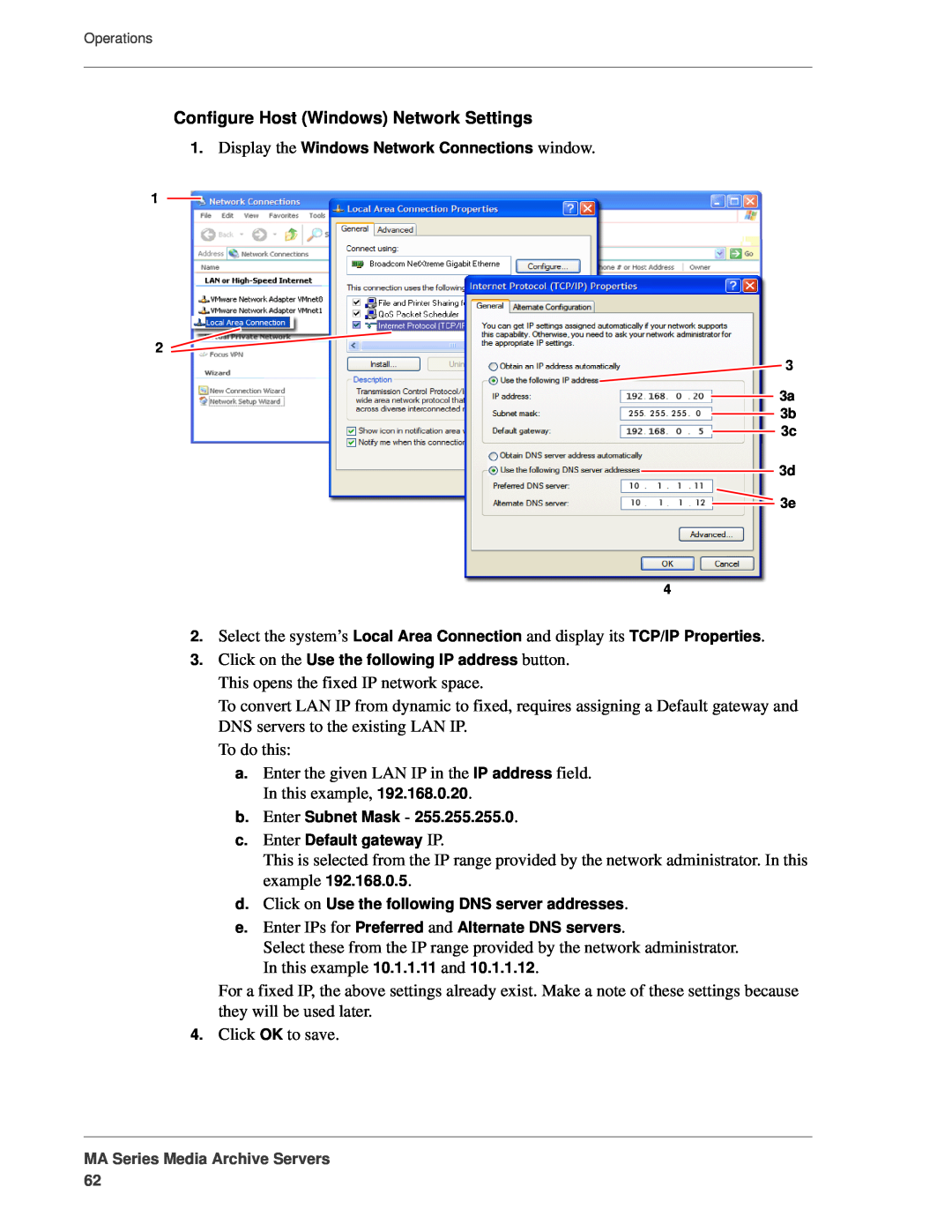 FOCUS Enhancements MANL-1161-04 manual Configure Host Windows Network Settings 