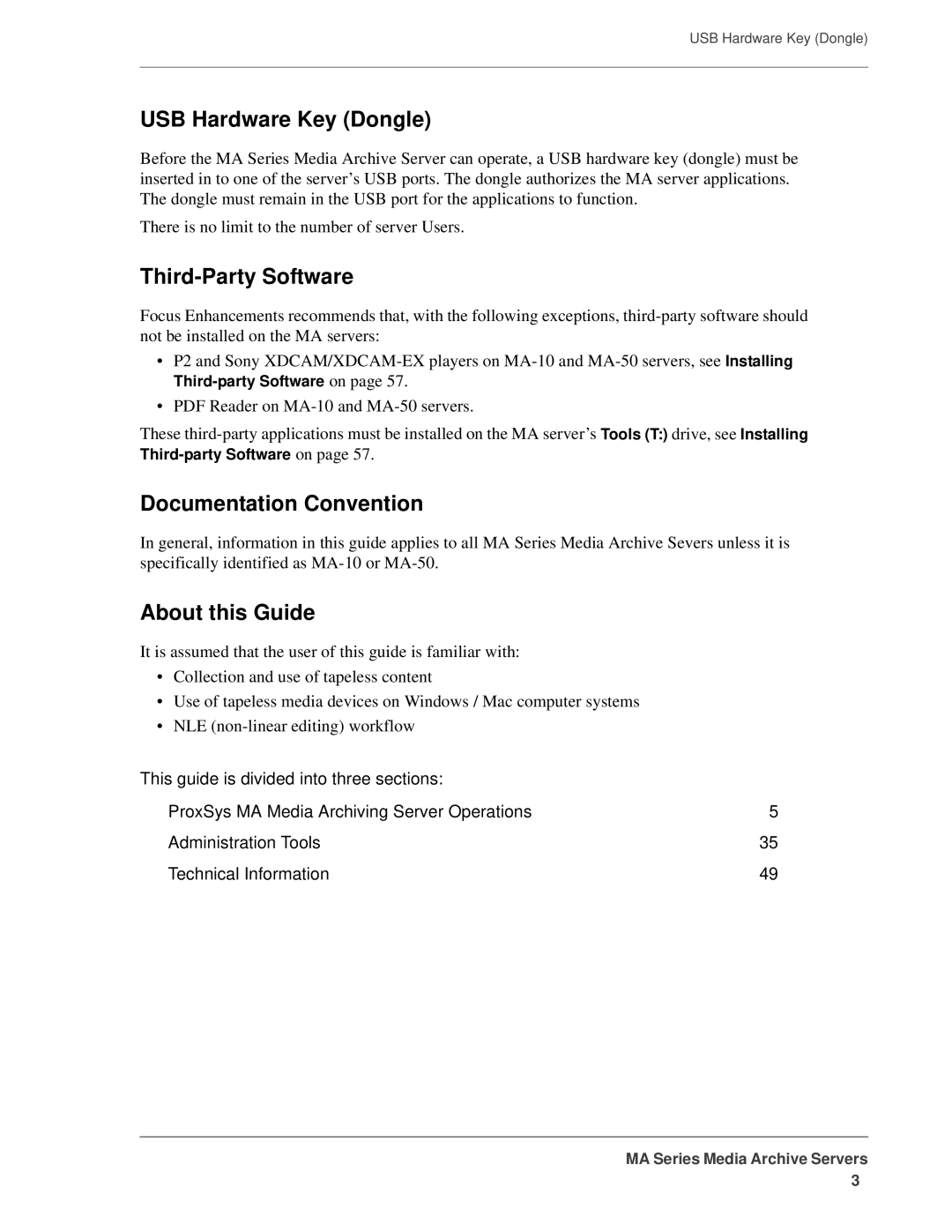 FOCUS Enhancements MANL-1161-04 USB Hardware Key Dongle, Third-Party Software, Documentation Convention, About this Guide 