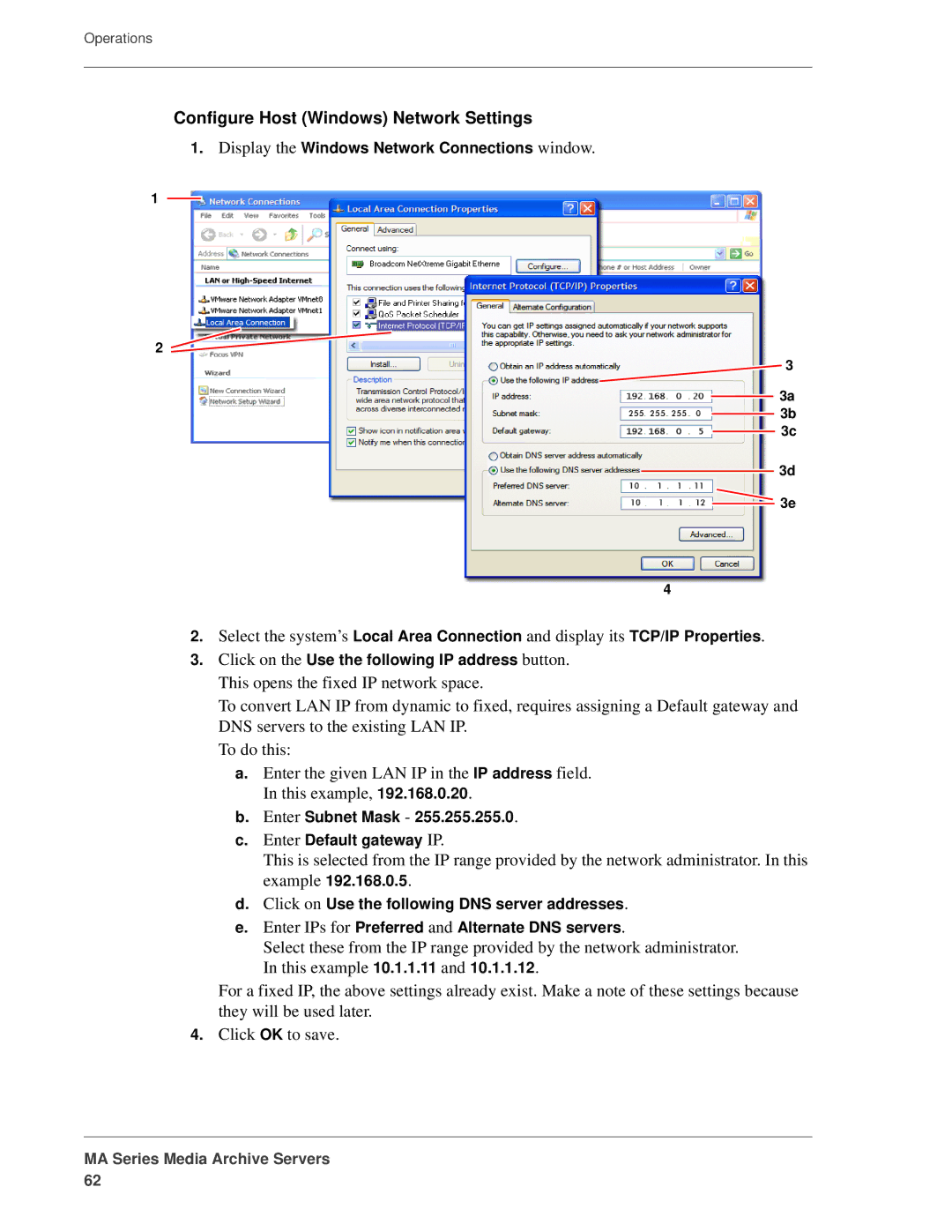 FOCUS Enhancements MANL-1161-04 manual Configure Host Windows Network Settings 