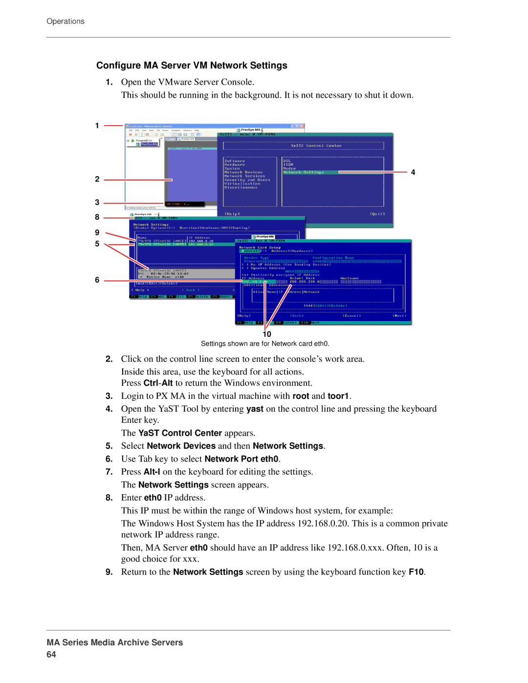 FOCUS Enhancements MANL-1161-04 manual Configure MA Server VM Network Settings 