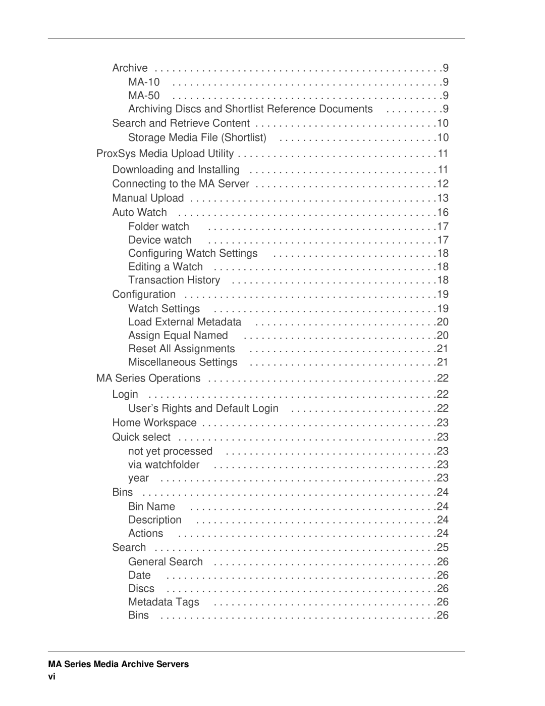 FOCUS Enhancements MANL-1161-04 manual MA Series Media Archive Servers 