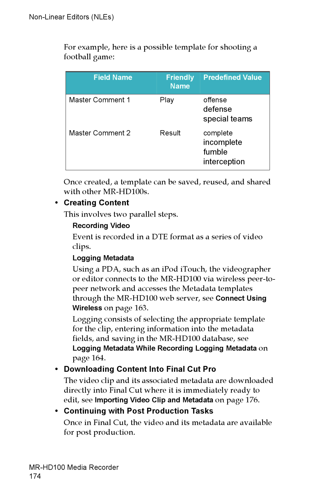 FOCUS Enhancements MR-HD100 manual Creating Content, Downloading Content Into Final Cut Pro 